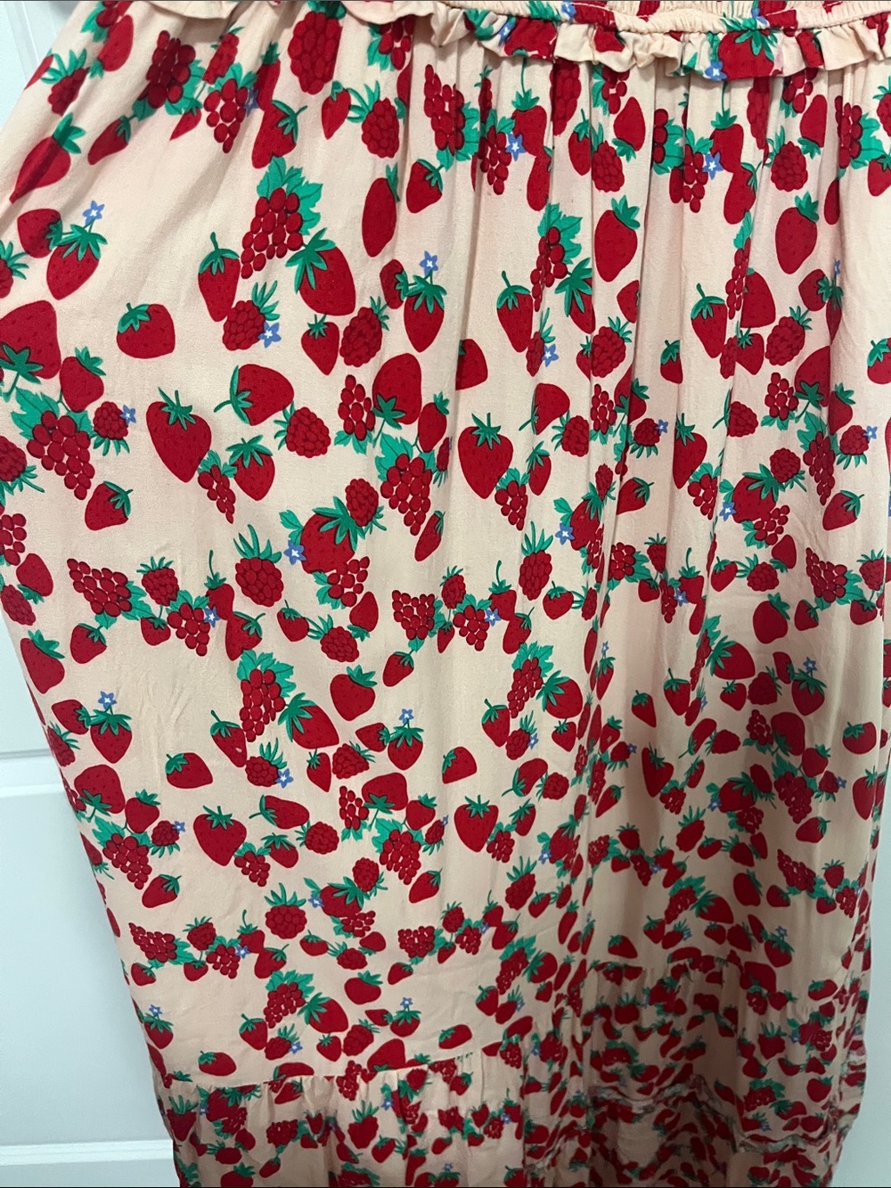 BETSEY JOHNSON Strawberry Feilds Challis Midi Dress (XL) Pearl Blush Raspberry - Picture 7 of 10